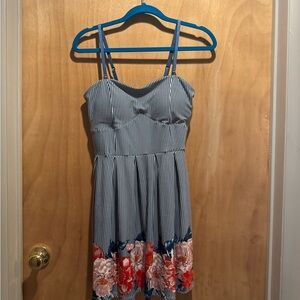 No Boundaries Gray Sleeveless Sundress Mini